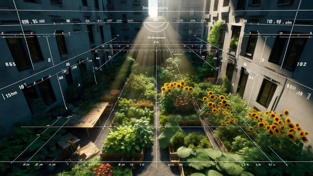 Raios de Sol sendo analisados e calculados para uma Agrofloresta em Pequeno Espaço